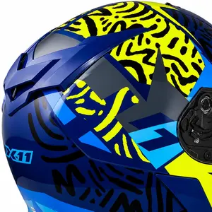 Imagem 4 de Capacete X11 Revo Jaguar - Azul/Amarelo