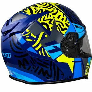 Imagem 2 de Capacete X11 Revo Jaguar - Azul/Amarelo