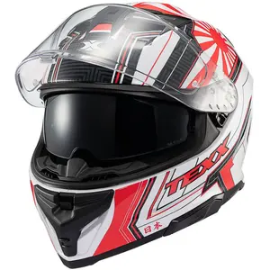 Imagem 3 de Capacete Texx Kaiman Flag Japão - Branco/Vermelho
