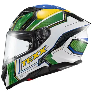 Capacete Texx Kaiman Flag Brasil - Branco