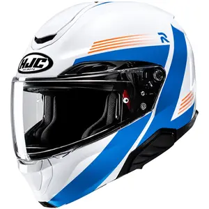 Imagem 1 de Capacete HJC RPHA 91 Abbes - Branco/Azul/Laranja (Articulado)
