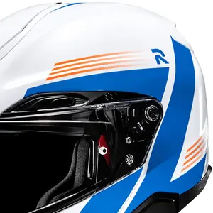 Imagem 5 de Capacete HJC RPHA 91 Abbes - Branco/Azul/Laranja (Articulado)