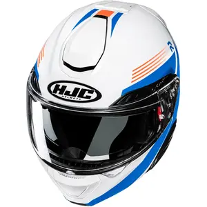 Imagem 2 de Capacete HJC RPHA 91 Abbes - Branco/Azul/Laranja (Articulado)
