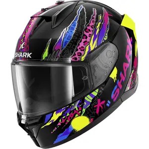Capacete Shark D-Skwal 3 Fawn KVY - Preto/Roxo/Amarelo