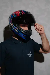 Imagem 4 de Capacete Shark Skwal Cup Zarco GP França BUR - Azul/Vermelho