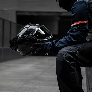 Imagem 3 de Capacete HJC F100 Carbon Monocolor - Preto (Articulado)