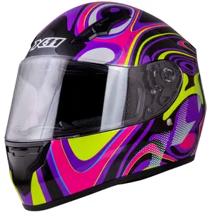 Capacete X11 Trust Spiral - Roxo/Rosa/Verde Neon