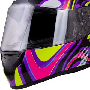 Imagem 2 de Capacete X11 Trust Spiral - Roxo/Rosa/Verde Neon
