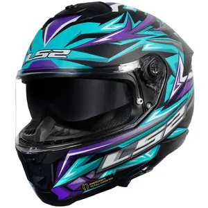 Imagem 3 de Capacete LS2 Stream 2 Firefly - Azul/Roxo Fosco
