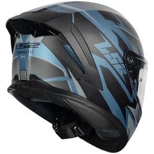 Imagem 9 de Capacete LS2 Rapid III Xtrem - Preto/Azul Petrol Fosco