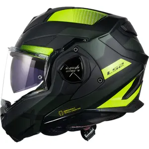 Capacete LS2 Advant X FF901 Nova - Preto/Amarelo Fosco (Articulado)