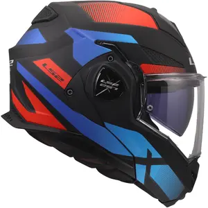 Imagem 2 de Capacete LS2 Advant X FF901 Nova - Preto/Vermelho/Azul (Articulado)