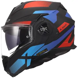 Capacete LS2 Advant X FF901 Nova - Preto/Vermelho/Azul (Articulado)