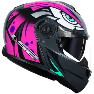 Imagem 2 de Capacete LS2 Strobe 2 FF908 Tribal - Rosa (Articulado)