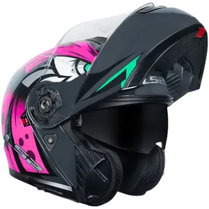 Imagem 3 de Capacete LS2 Strobe 2 FF908 Tribal - Rosa (Articulado)