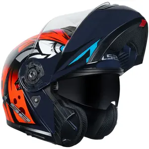 Imagem 4 de Capacete LS2 Strobe 2 FF908 Tribal - Laranja (Articulado)