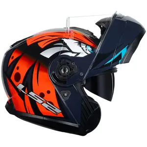 Imagem 3 de Capacete LS2 Strobe 2 FF908 Tribal - Laranja (Articulado)