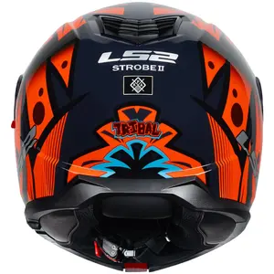 Imagem 10 de Capacete LS2 Strobe 2 FF908 Tribal - Laranja (Articulado)