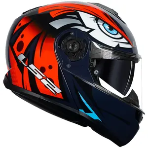 Imagem 2 de Capacete LS2 Strobe 2 FF908 Tribal - Laranja (Articulado)