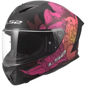 Imagem 2 de Capacete LS2 Rapid III Poppies 2 - Preto/Rosa Fosco