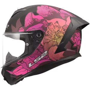 Capacete LS2 Rapid III Poppies 2 - Preto/Rosa Fosco