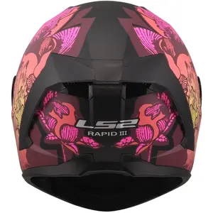 Imagem 3 de Capacete LS2 Rapid III Poppies 2 - Preto/Rosa Fosco