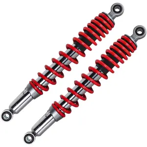 Amortecedor GP7 Cromado com Regulagem - Yamaha Fazer 150 2014 em diante / YBR 125i/150 2016 em diante - Mola Vermelha (Par)