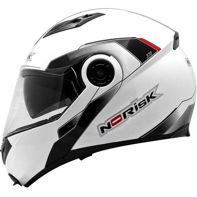Capacete Norisk FF370 Articulado (ROBOCOP) Midnight Branco/Preto - Grid ...