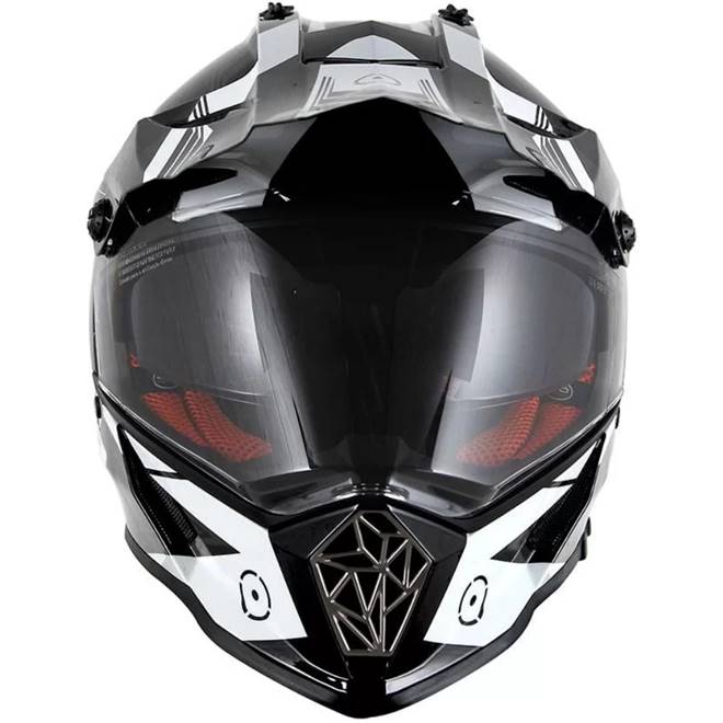 Capacete LS2 Pioneer MX436 Trigger Preto/Branco - Grid Motors