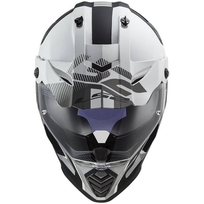 Capacete LS2 Pioneer MX436 Trigger Preto/Branco - Grid Motors