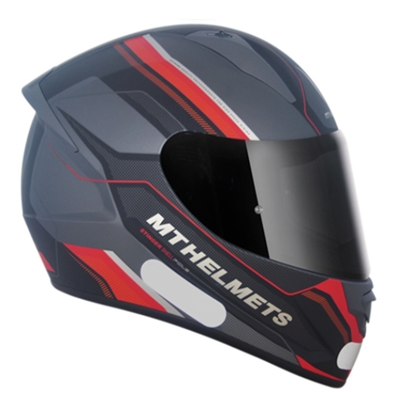 Capacete MT Stinger Pole Cinza/Preto/Vermelho Fosco Grid Motors