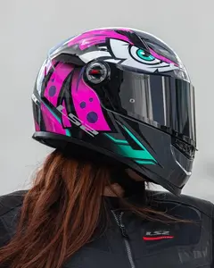 Imagem 7 de Capacete LS2 FF358 Tribal - Rosa/Cinza