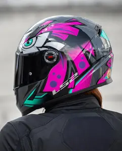 Imagem 8 de Capacete LS2 FF358 Tribal - Rosa/Cinza